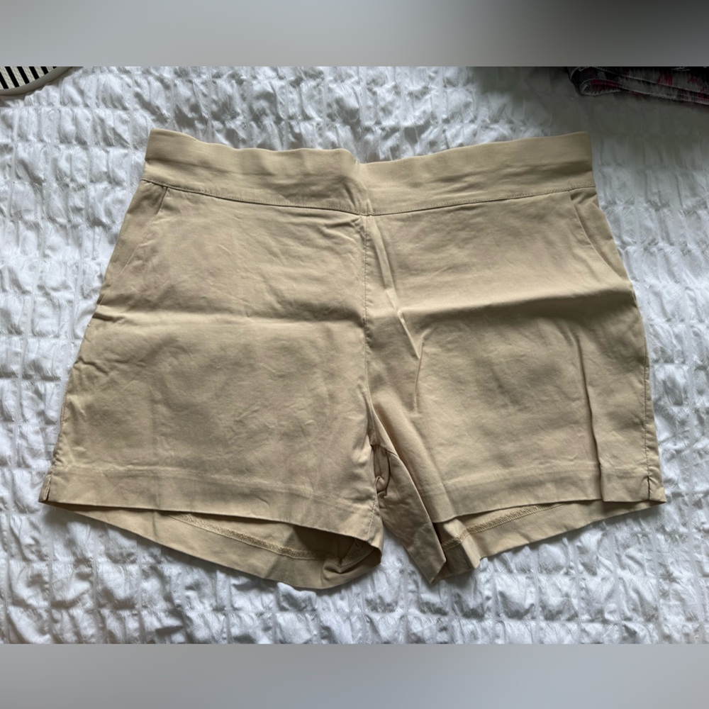 JAMfit Women's Chino Shorts-4"Inseam, High Waisted,Elastic w/ 2 Front Po…